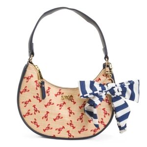 Betsey Johnson Tan Hobo Bag with Red Lobster Print